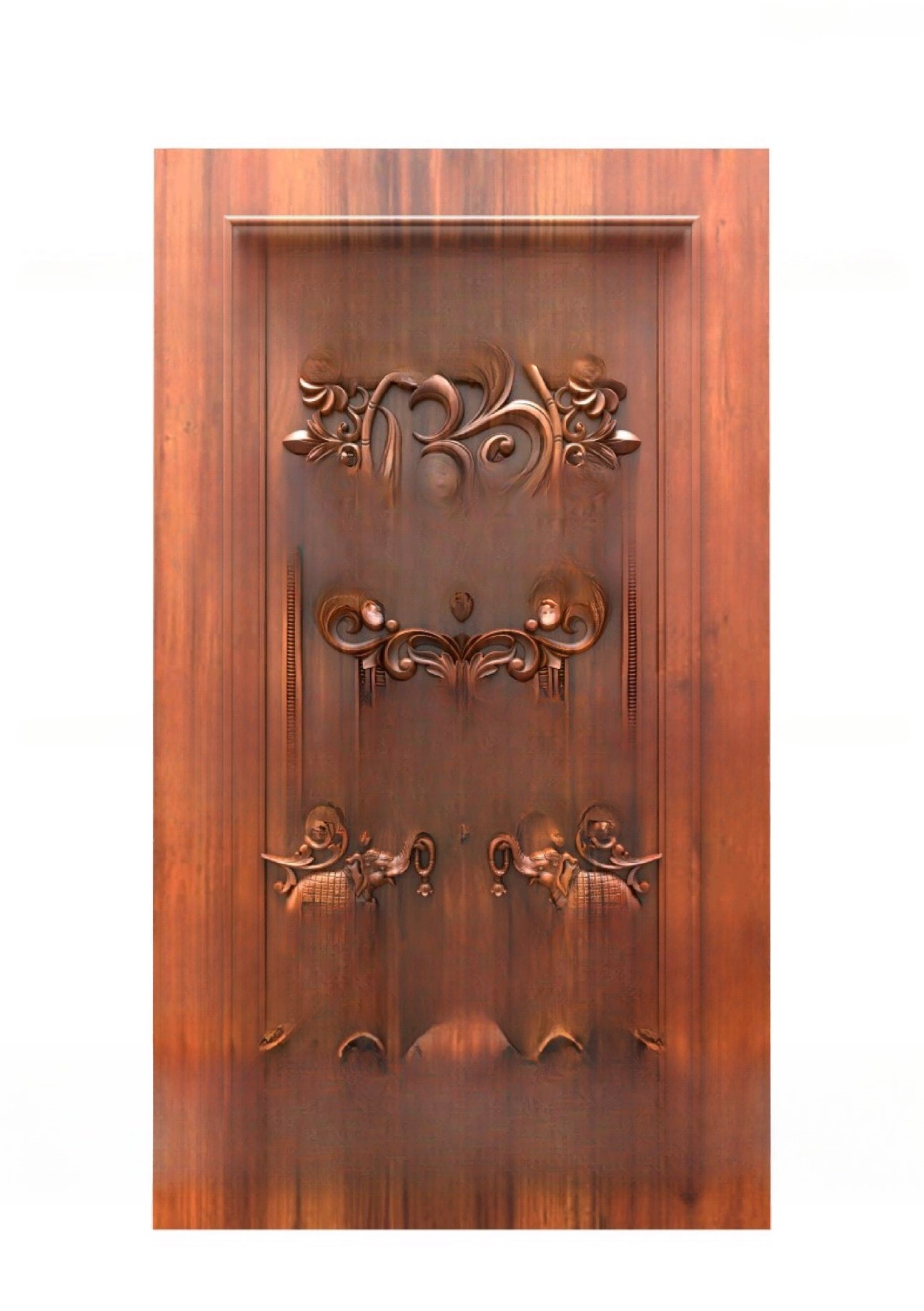 GOLDEN DOORS - PAGE-01 Lord Ganesha and Om Symbol Traditional Carved 3D Door Design